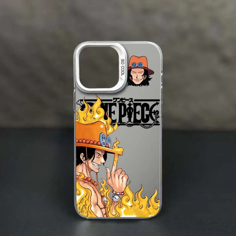 ONE PIECE Portgas D Ace Cool Cover For Apple iPhone 17 16 15 14 13 Pro Max Plus Colorful Silver Phone Case
