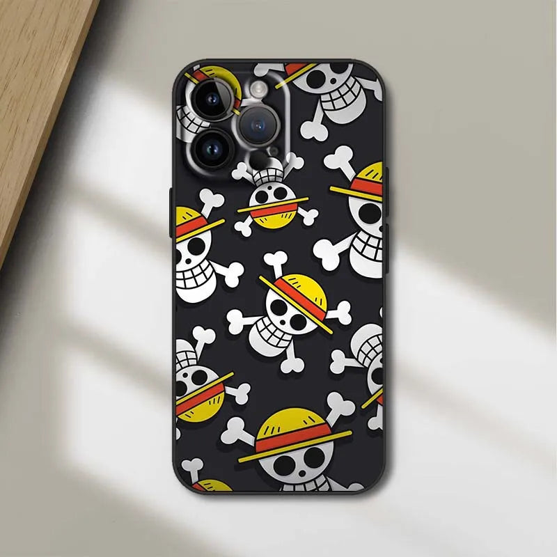 O-One Pieces Anime Cover For Apple iPhone 16 15 14 13 12 11 XS X Mini Plus Pro Max Black Phone Case