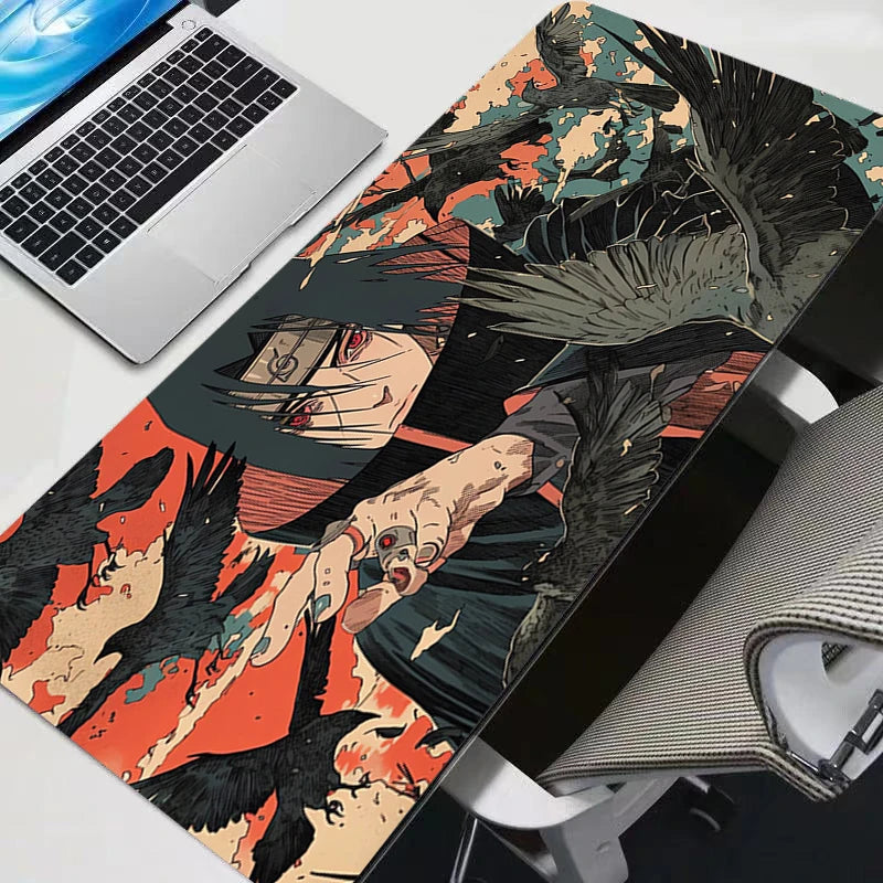Uchiha Itachi Madara N-Naruto Uzumaki Mouse Pad Professional E-sports Gamers Speed Pc Gaming Rubber Keyboard Desk Mat Mousepad