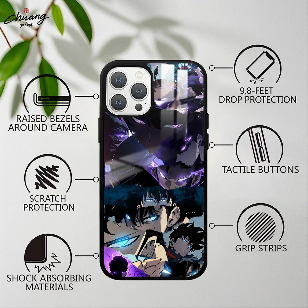 Solo Leveling Season Phone Case For 11 12 13 14 15 16Pro Max Mini Plus Frosted Mirror Phone Cover