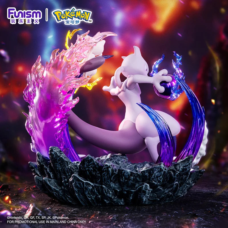 Pokemon Anime Action Figures Mewtwo And Mew Funism Original Genuine Home Model Figurine Desktop Collection Ornaments Toy Gift