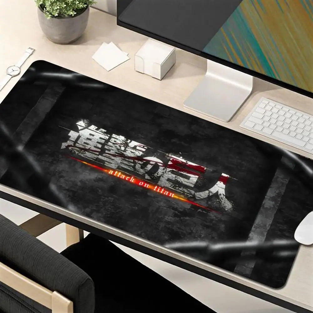 Attack on Titan Anime Large Lock Edge Mouse Pad Computer Mousepad XXL S Gaming Padmouse Gamer Laptop Keyboard Mouse Mats Carpet