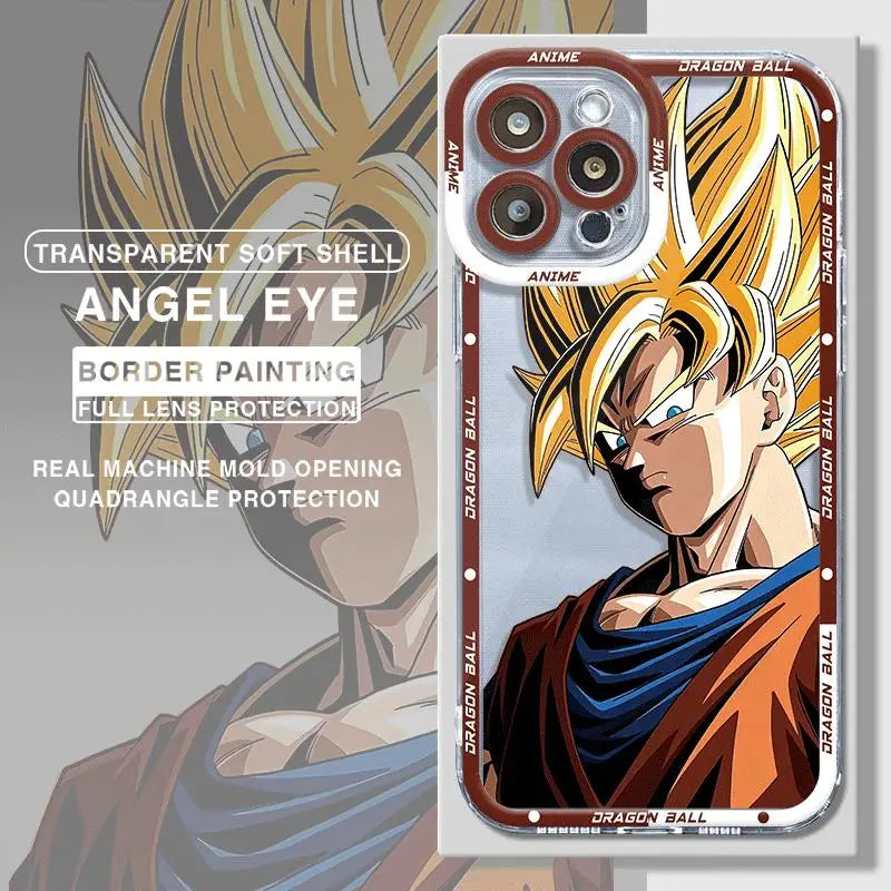 Phone Case for iPhone 13 Pro Max 15 7 8 Plus 11 Pro XS Max 14 Plus XR X 12 Mini Clear D-Dragon Ball Z Cover
