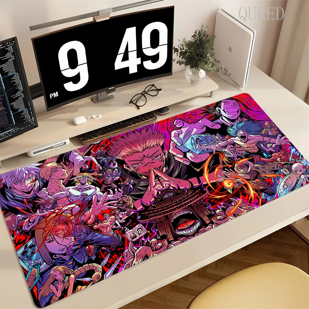 XXL Anime Jujutsu Kaisen Mouse Pad Gaming Accessories Office Gamer Keyboard Desk Mat Rubber Non-Slip Laptop Satoru Gojo Mousepad