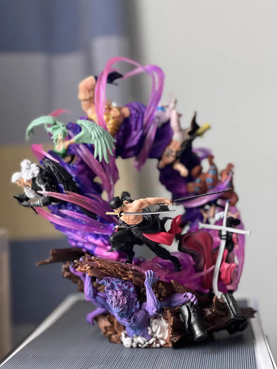 24cm One Piece Anime Figures Zoro Gk Figurine Onigashima King Of Hell Action Figure Pvc Statue Model Decoration Gift Toys