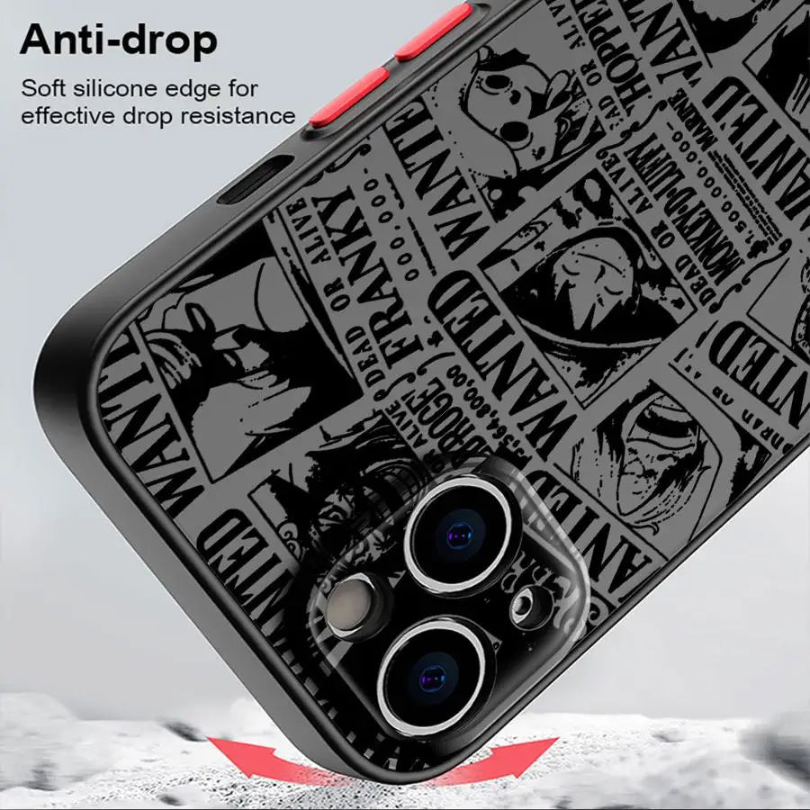 Ones Pieces Anime Soft shell Case for Apple iPhone 16e XS 16 Pro 11 15 13 XR 11 Max 14 12 Mini