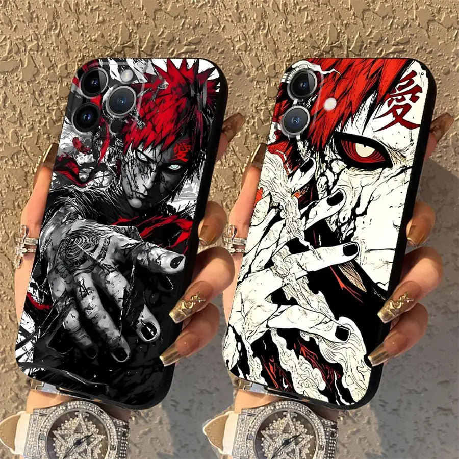 Soft Back Phone Cover Case for iPhone 7 8 11 X XS XR 13 Mini 17Air 15 Plus 17 16 Pro Max 12 SE 14 Anime Cool Gaara