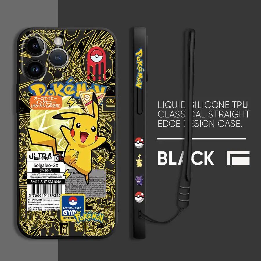 Pokemons Gengars Phone Case for iPhone 11 12 13 14 15 16 Pro Max XR XS 7 8 SE 15 Plus 13 Mini Cover