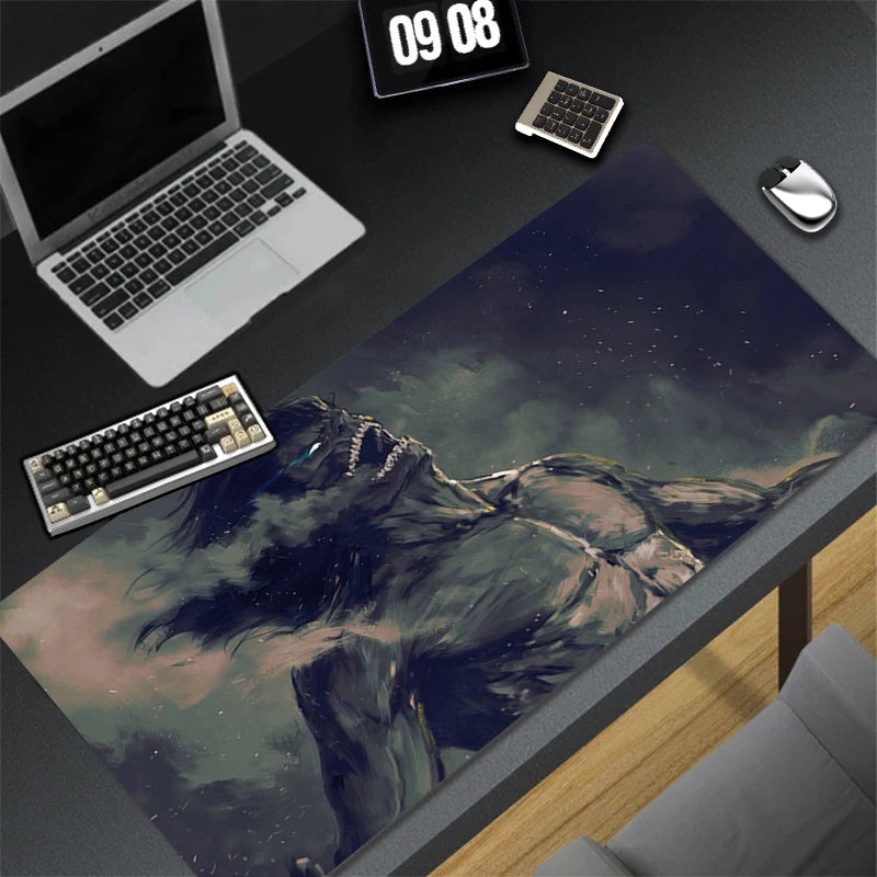 Computer Gaming Accessories Mousepad Office A-attack on Titan Eren Yeager Mouse Pad Keyboard Pad Desk Decoracion Anime Desk Mat