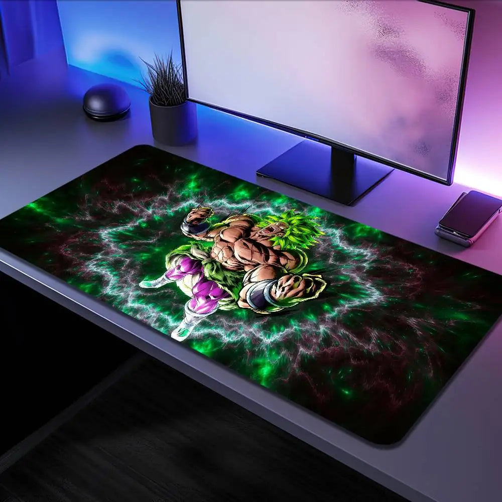 Broly Dragon Ball Anime Mousepad Large Desk Mat Keyboard Ergonomic Office Rubber PC Non-slip Anti-fray Home Custom Game