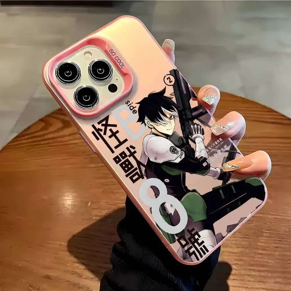 Anime K-Kaiju No 8 Phone Case For iPhone 17 16 15 14 13 12 Pro Max Plus Colorful Gradient Soft TPU Back Cover