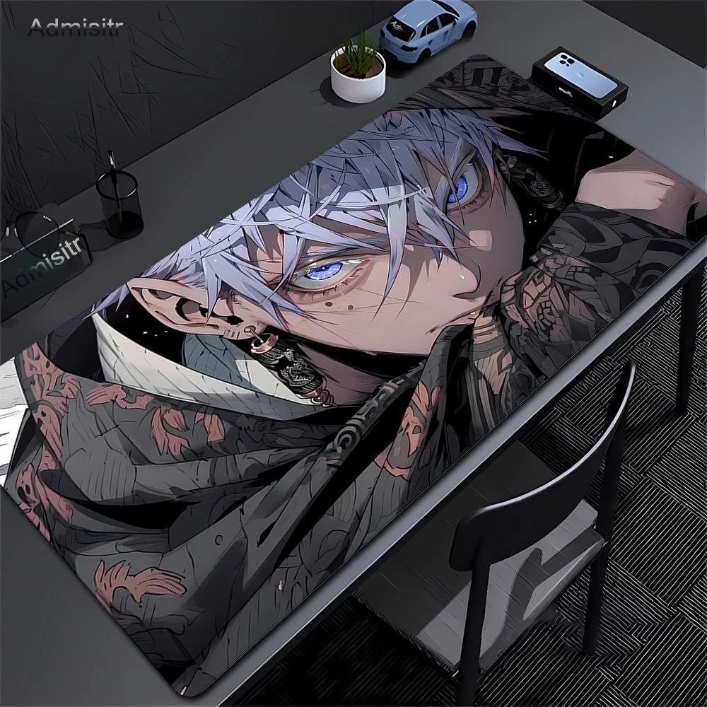 Jujutsu Kaisen Satoru Gojo Mousepad HD Printing Computer Gamers Locking Edge Non-slip Mouse Pad XXL 90x40cm Keyboard PC Deskmat