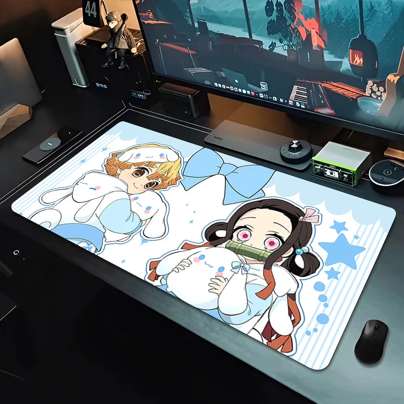 Demon Slayer Agatsuma Zenitsu Mousepad New MousePads Keyboard Pad Mouse Mat Gamer Soft Office Carpet HD PC carpet Big Mouse Pad
