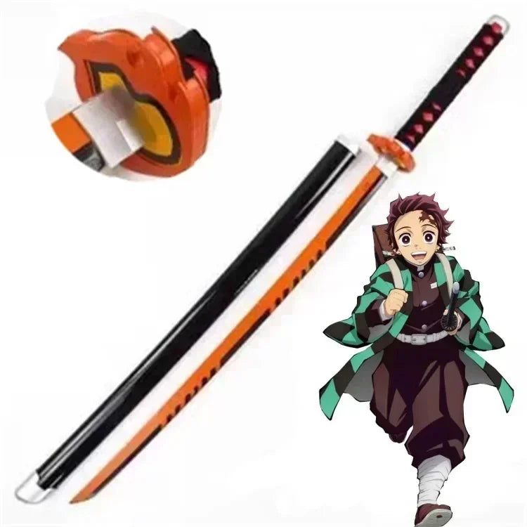 104cm Demon Slayer Kokushibo Katana Kimetsu No Yaiba Blade Sword Anime Cosplay Prop Real Size Japanese Katana Samurai Sabre Toy