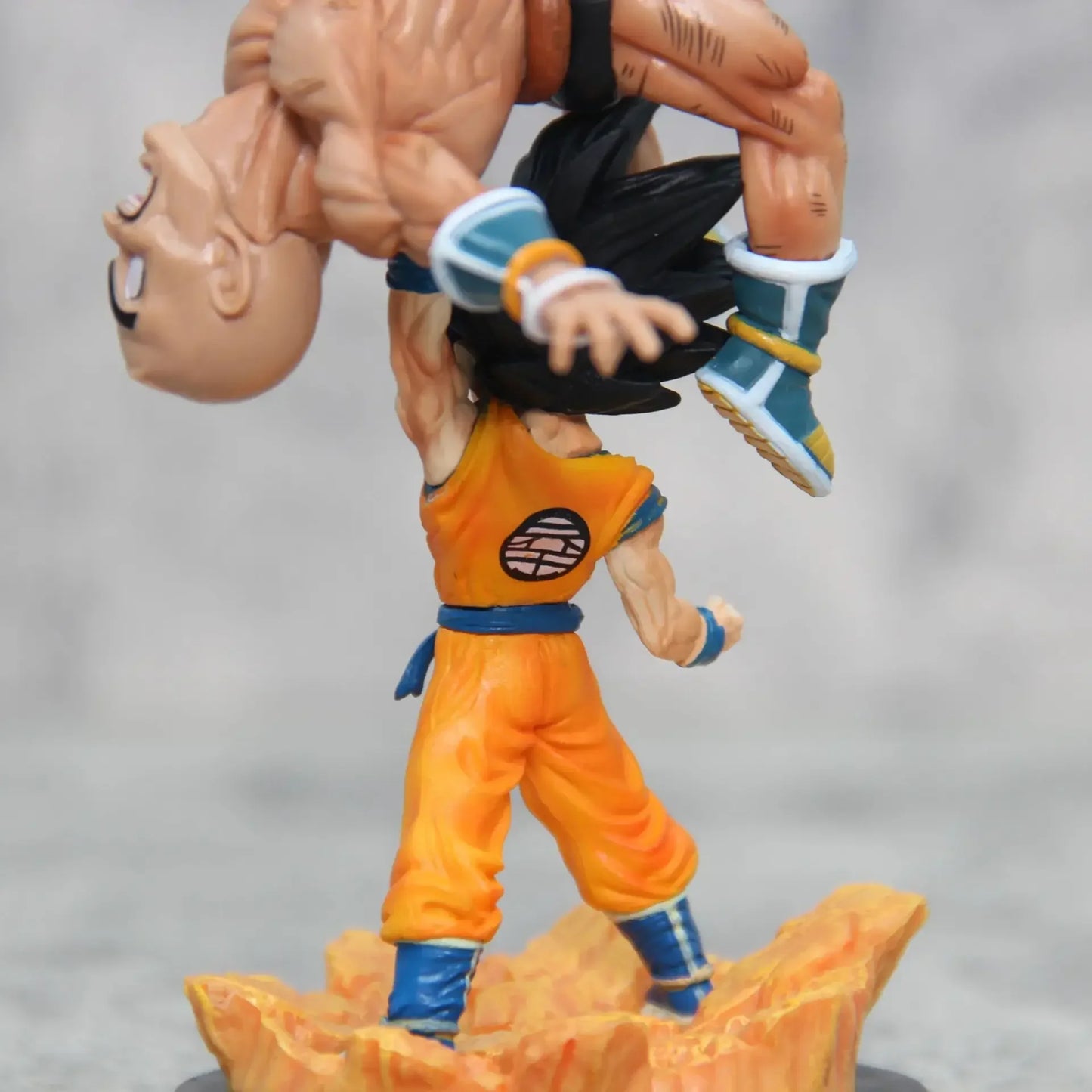 12cm/4.7 inches Dragon Ball anime character Goku lifting Nappa PVC Action Figure Figurine Model Collection Decoration Toys Gift