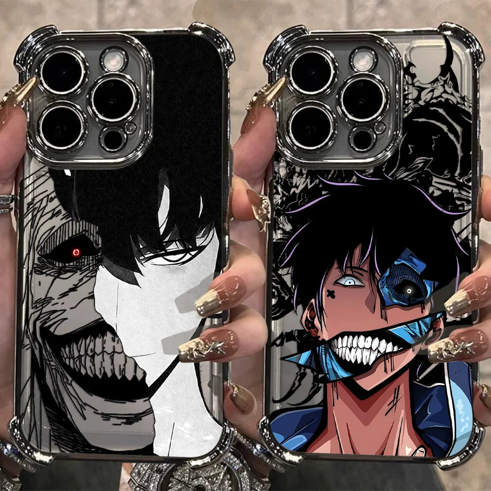 Hot Anime Solos Levelings Plating Phone Case For iPhone 16e 16 15 14 13 12 11 Pro Max X XR XSMax 7 8 6 Mini Plus Anti-Fall