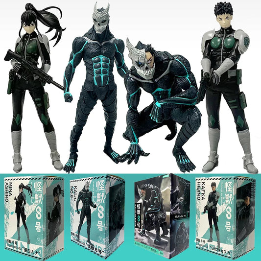 In Stock 1-4PCS Amine Kaiju No. 8 Figure Kafka Hibino Mina Ashiro Skeleton Creative PVC Model Toys Kids Action Statue Doll Gifts