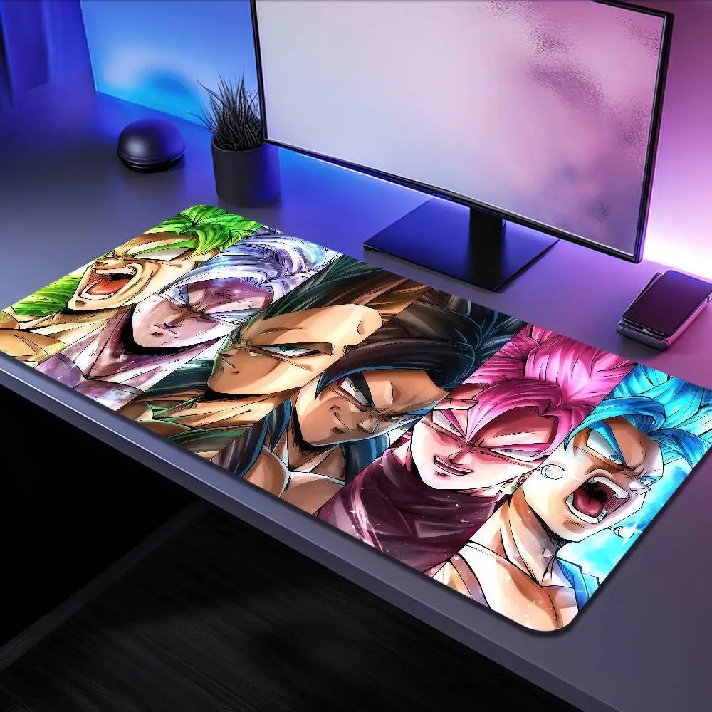 Broly Dragon Ball Anime Mousepad Large Desk Mat Keyboard Ergonomic Office Rubber PC Non-slip Anti-fray Home Custom Game