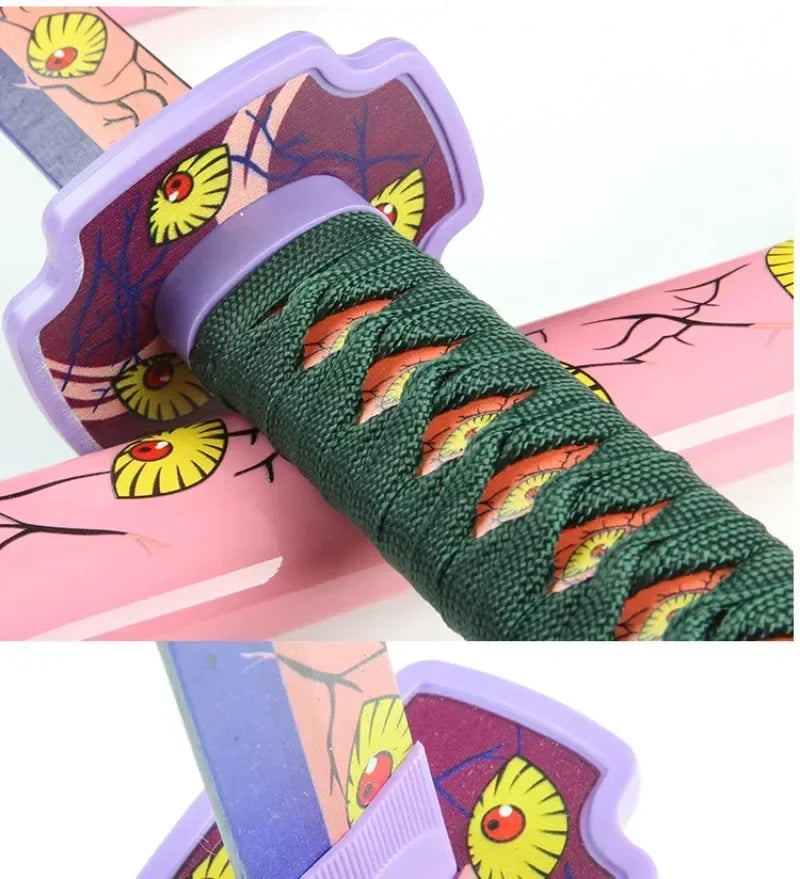 104cm Demon Slayer Kokushibo Katana Kimetsu No Yaiba Blade Sword Anime Cosplay Prop Real Size Japanese Katana Samurai Sabre Toy