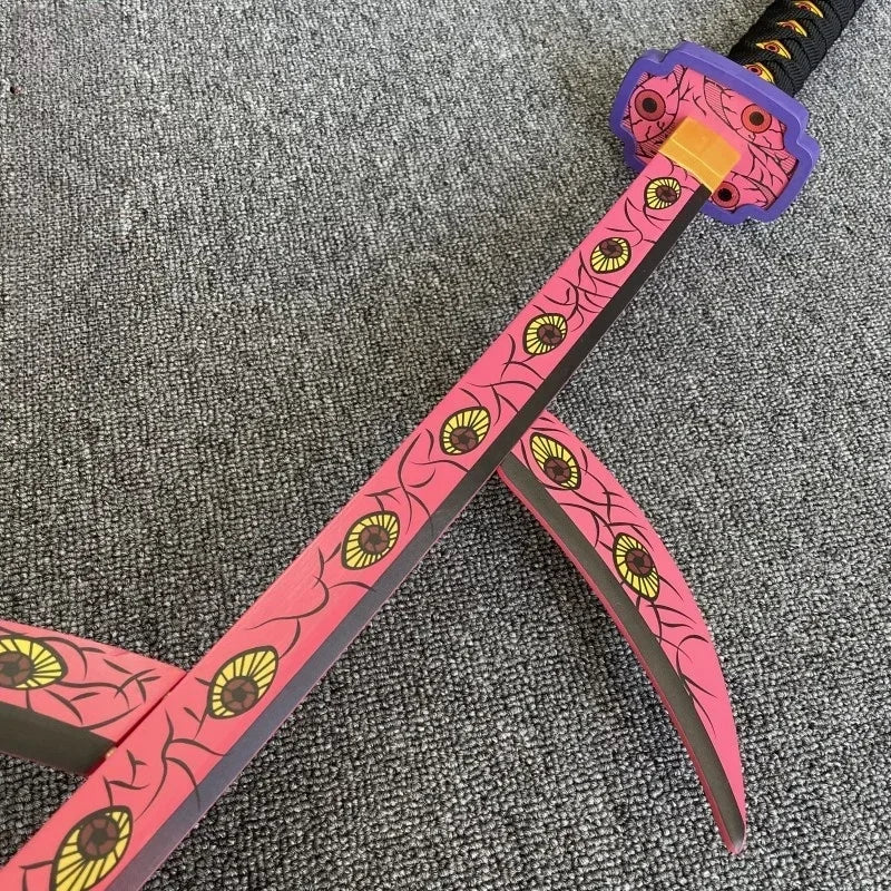 104cm Demon Slayer Kokushibo Katana Kimetsu No Yaiba Blade Sword Anime Cosplay Prop Real Size Japanese Katana Samurai Sabre Toy