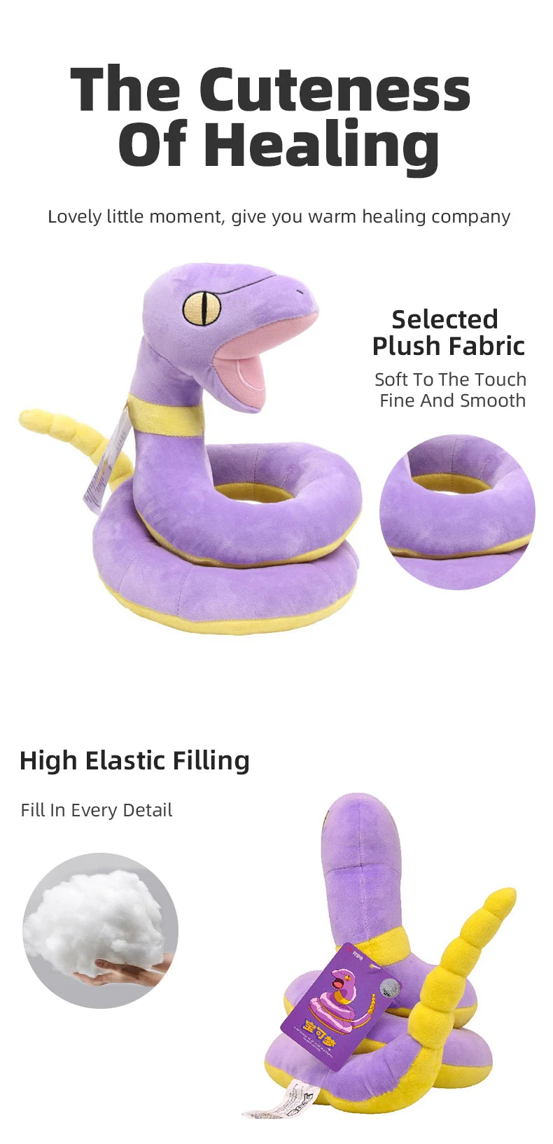 Pokemon Ekans Plush Toy Cartoon & Cute Children's Toy Anime Stuffed Doll Halloween Decorations Birthday Present