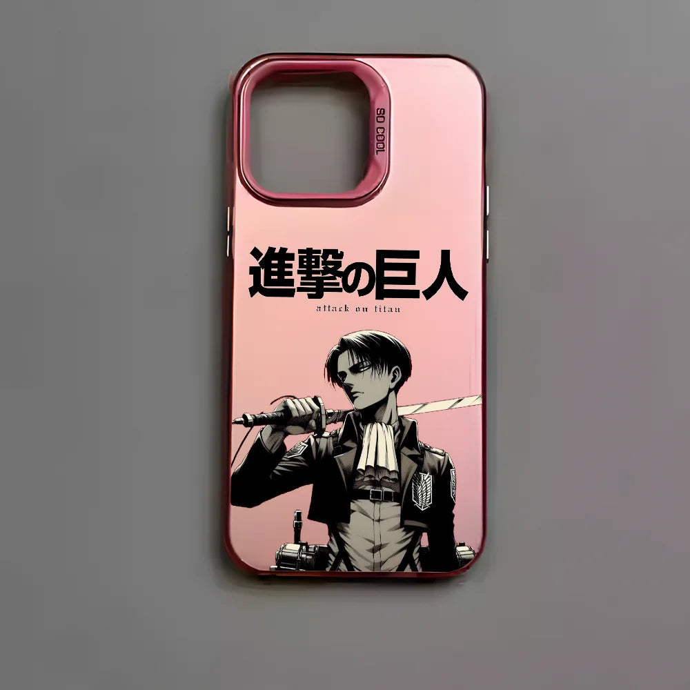 Anime Attack on Titan Phone Case For iPhone 16 15 14 13 12 11 Pro Max Plus – Colorful Gradient Soft TPU Back Cover