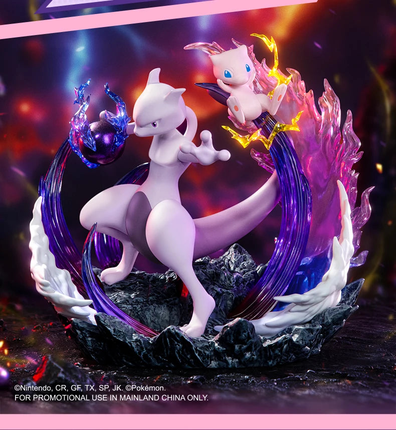Pokemon Anime Action Figures Mewtwo And Mew Funism Original Genuine Home Model Figurine Desktop Collection Ornaments Toy Gift