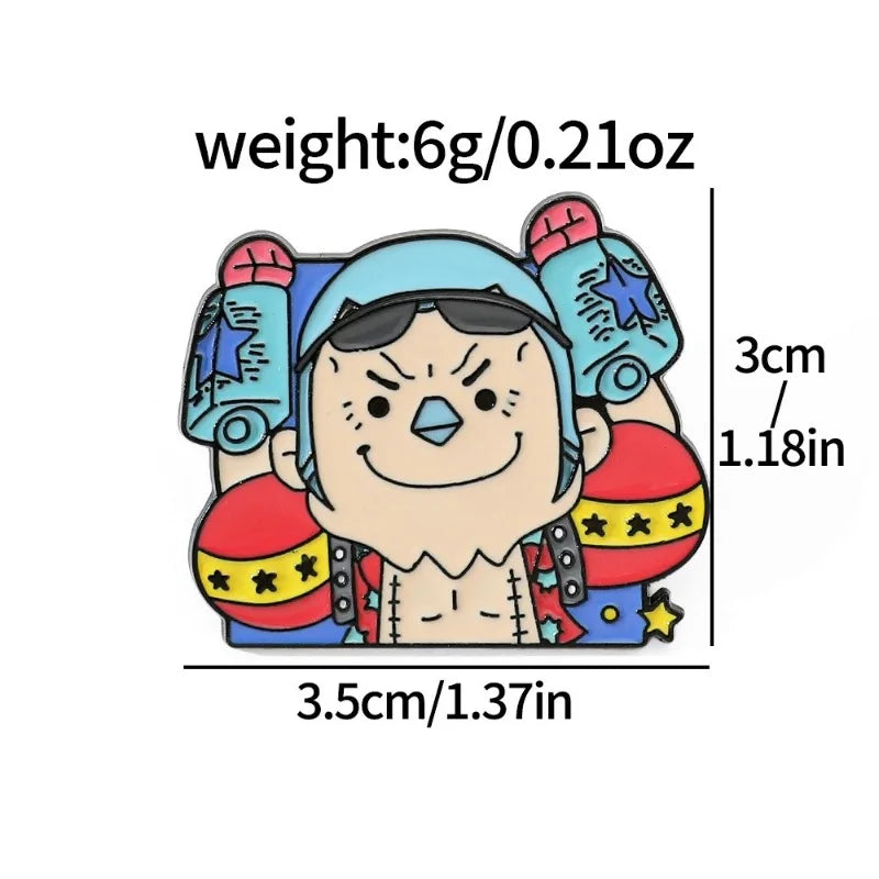 One Piece Cartoon Broochs Cap Luffy Zoro Sanji Anime Action Figures Q Figurals Toys Badges Merchandise Decoration Children Gifts