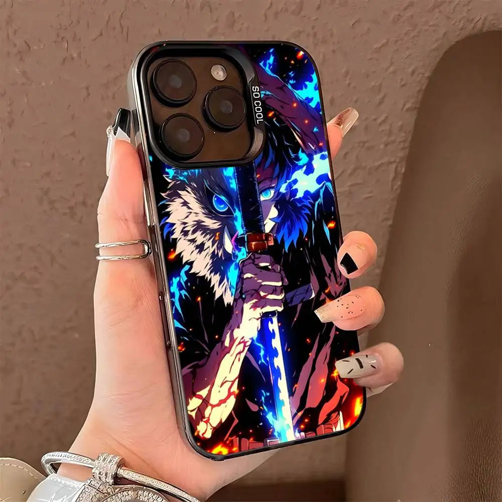Demon Slayer Eyes Phone Case For iPhone 17 16 15 14 13 12 11 Pro MAX Matte Shockproof Back Anti Fall Matte Cover
