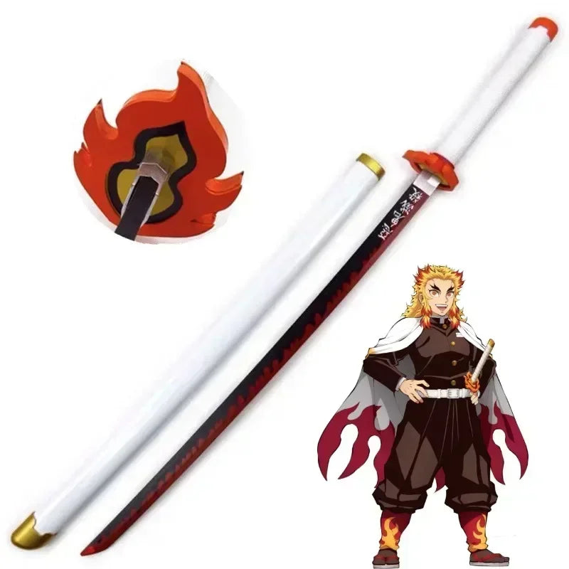 104cm Demon Slayer Kokushibo Katana Kimetsu No Yaiba Blade Sword Anime Cosplay Prop Real Size Japanese Katana Samurai Sabre Toy