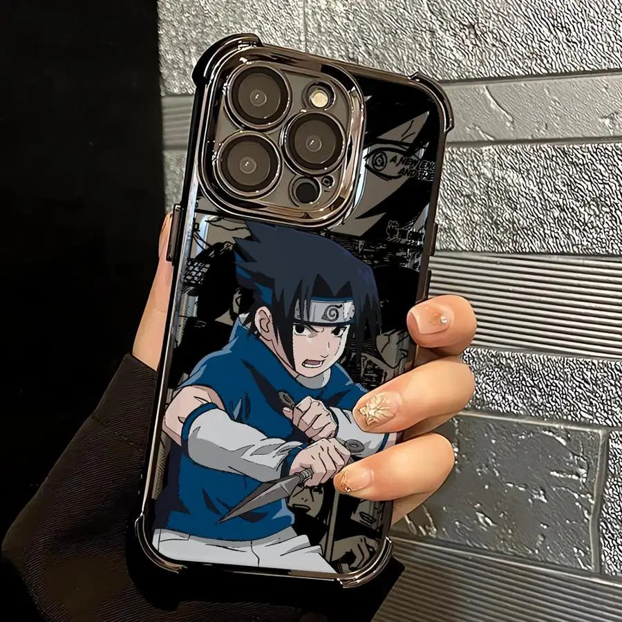 Case for iPhone 11 16 Pro Max 15 Plus 13 17 Air 14 12 Soft Phone Cover Anime Character Sasukes