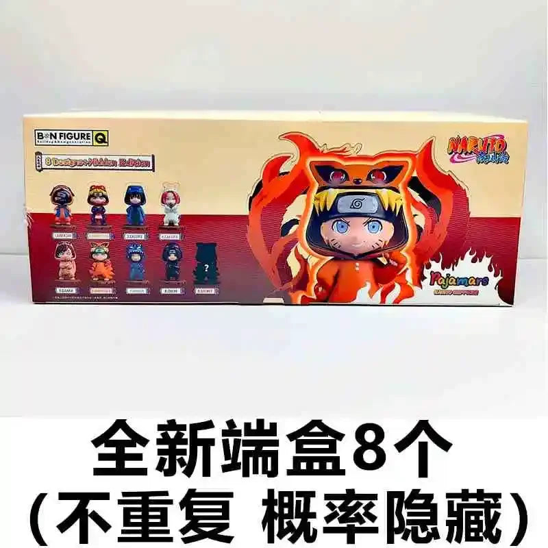 Naruto Bnfigureq Pajamars Series Blind Box Action Figures Model Sasuke Kakashi Costume Design Decoration Gift Toy