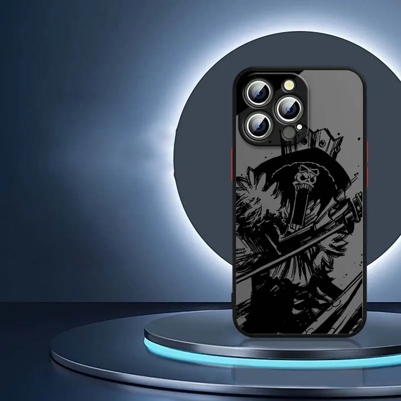 Zoro O-One Piece Cover For Apple iPhone 16 15 14 13 12 11  XR 8 Pro Max Plus Mini Frosted Translucent Phone Case