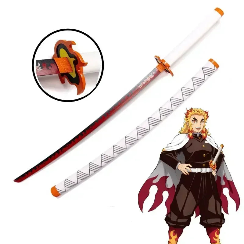 104cm Demon Slayer Kokushibo Katana Kimetsu No Yaiba Blade Sword Anime Cosplay Prop Real Size Japanese Katana Samurai Sabre Toy