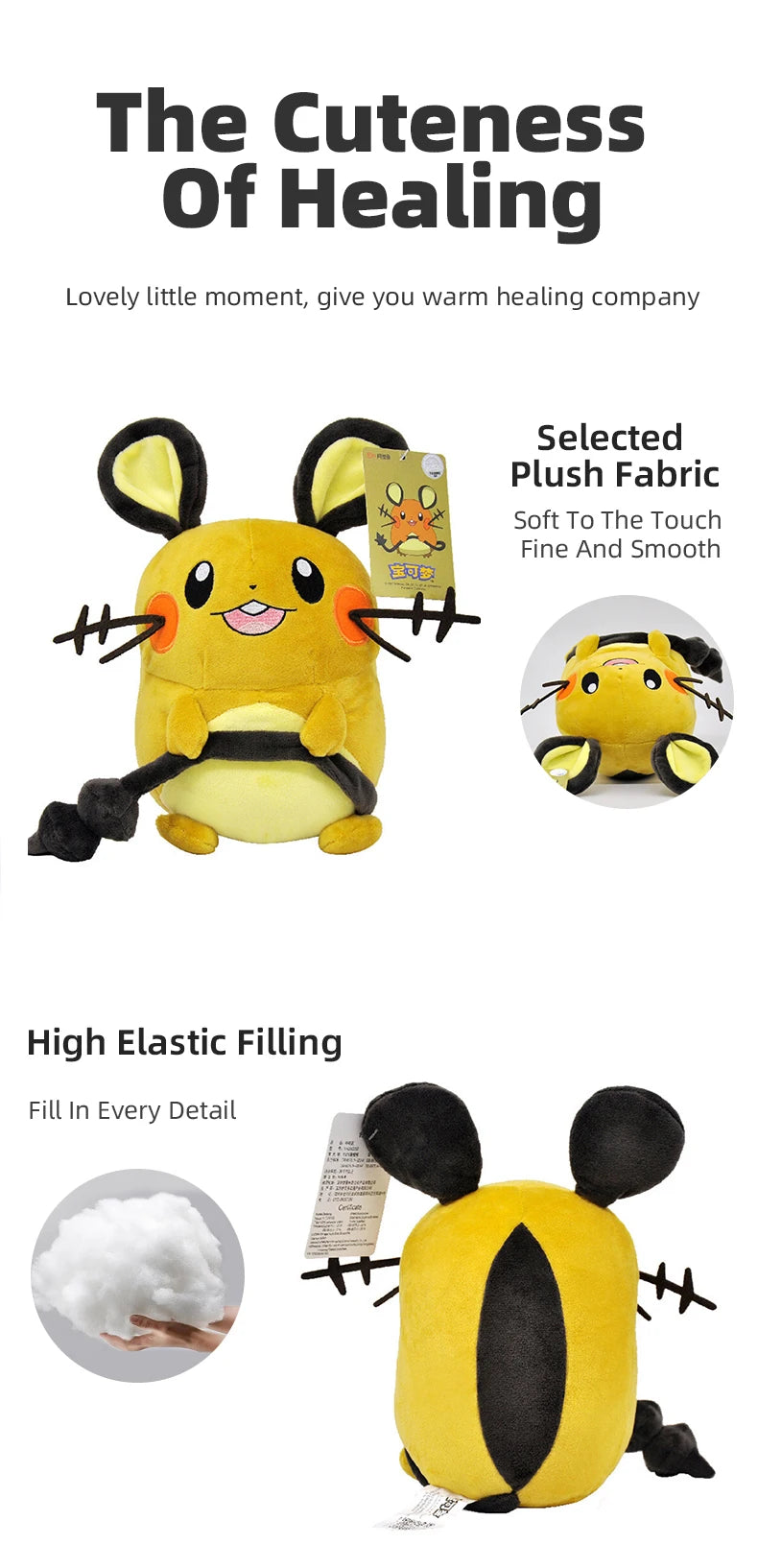 Pokemon Kawaii Dedenne Stuffed Toys Cartoon&Cute Electric Mouse Plush Dolls Throw Pillow Birthday Gift  For Kids Friends Boys