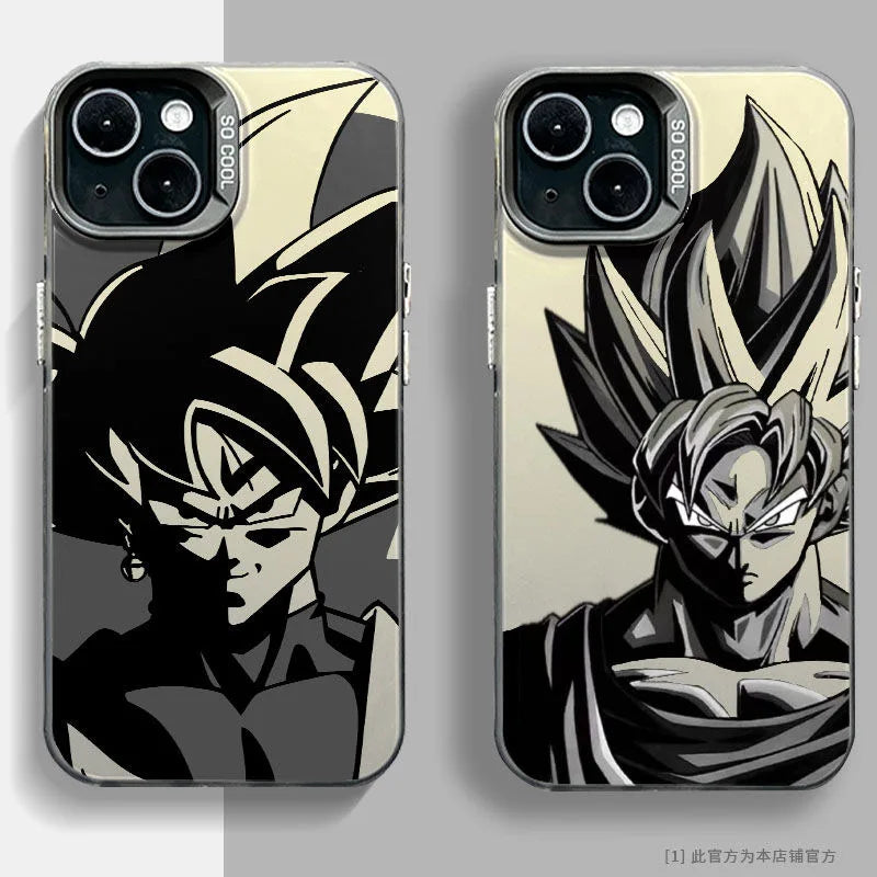 Dragons Balls Black Goku Phone Case For iPhone 16 15 14 13 12 11 Pro Max X XR XSMAX 8 7 Plus Candy Matte Shockproof Back Cover