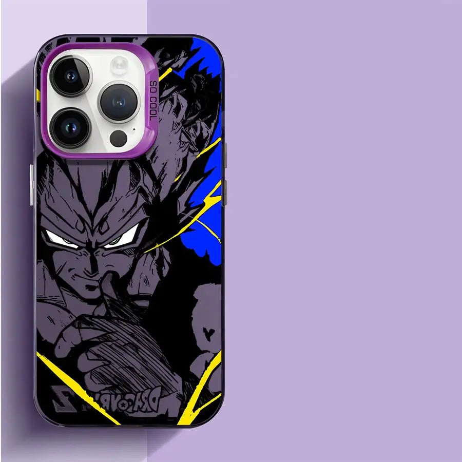 Japan Anime DBZ Cool Case for Apple iPhone 16 15 11 13 14 Pro Max 12 16ProMax 15Pro Matte Lens Protect Plating Phone Cover
