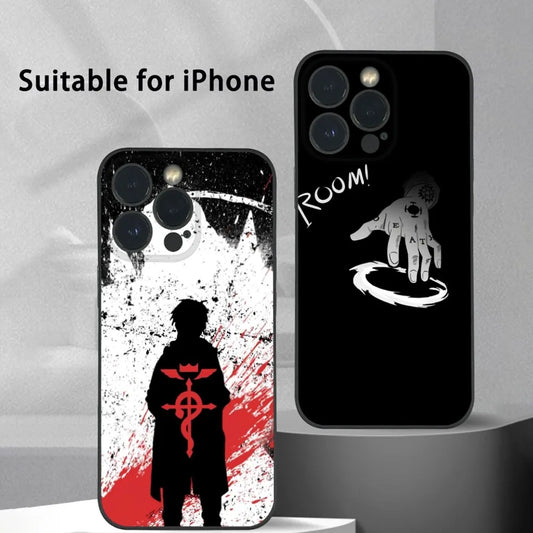 F-Fullmetal A-Alchemist Anime Phone Case For iPhone 15 14 13 12 11 Pro Xs Max Mini XR X 7 8 Plus Black Frosted Soft Shell Funda