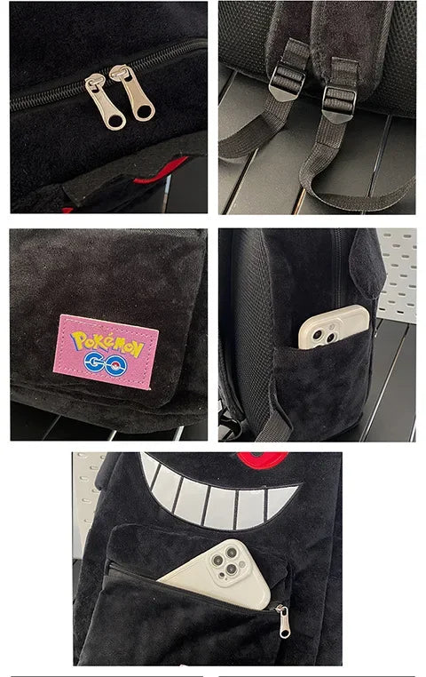 Gengar Backpack Trendy Cool Large Bag Cute Cartoon Kawaii Couple Gift Storage Toys Anime Accessories