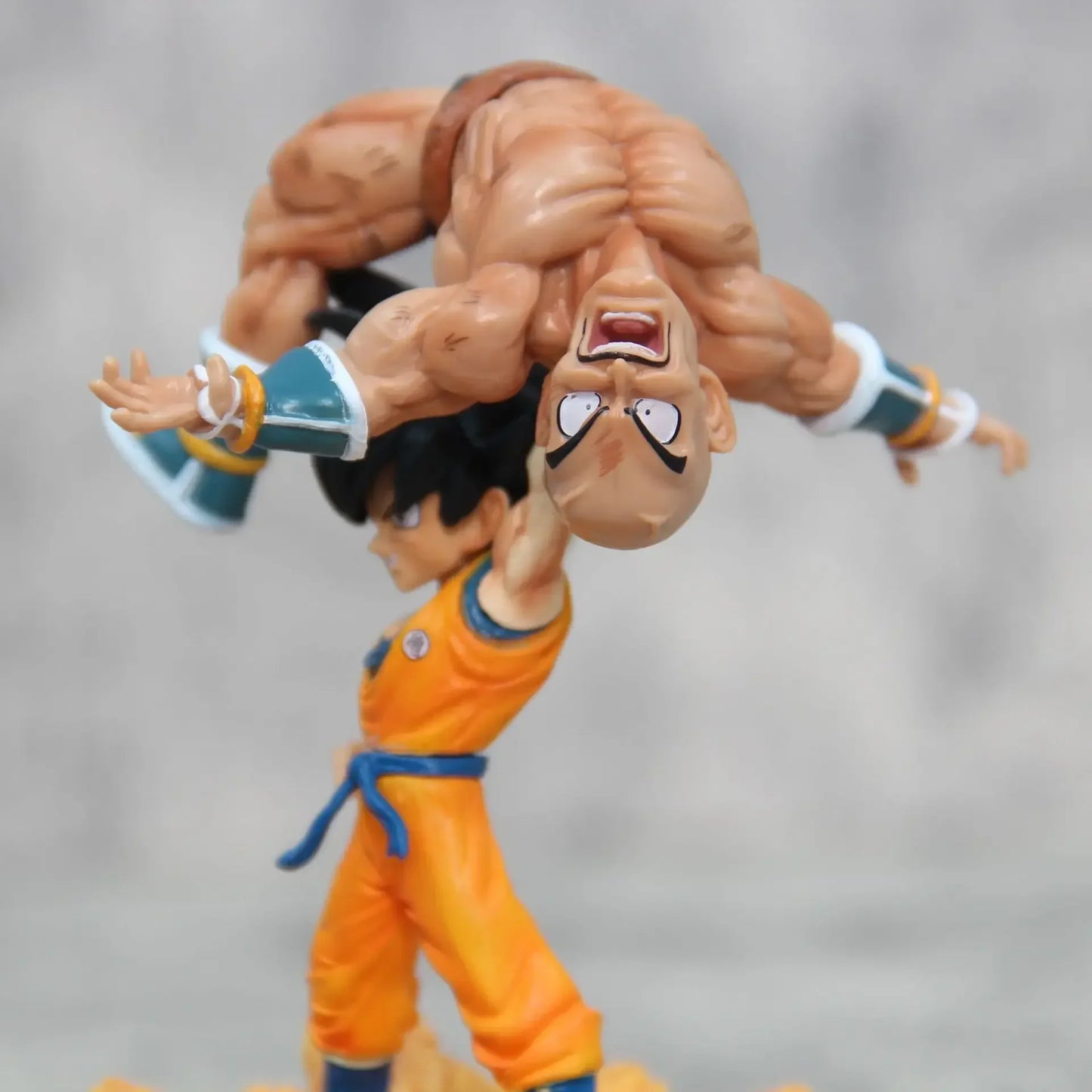 12cm/4.7 inches Dragon Ball anime character Goku lifting Nappa PVC Action Figure Figurine Model Collection Decoration Toys Gift