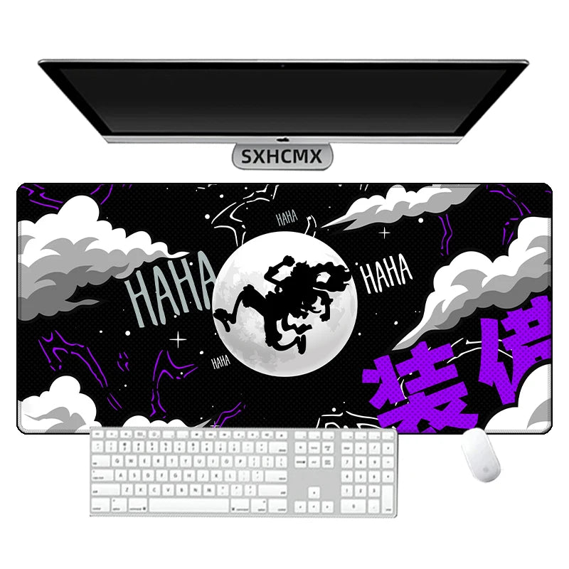 Black and White Mouse Pad Office PC Gamer Cabinet Luffy Mousepad Anime Custom Keyboard Rug Laptop Desk Mat Gaming Accessories