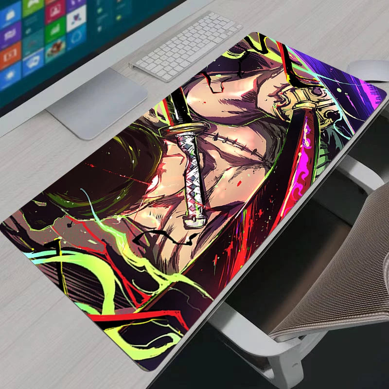 Mouse Pad Notbook One Piece Zoro Large Keyboard Mat NonSlip Rubber Computer Carpet Desk Mat PC Gamer MousePad Youth Gifts