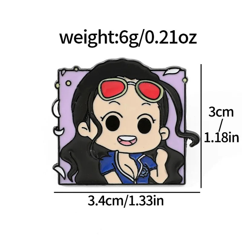 One Piece Cartoon Broochs Cap Luffy Zoro Sanji Anime Action Figures Q Figurals Toys Badges Merchandise Decoration Children Gifts