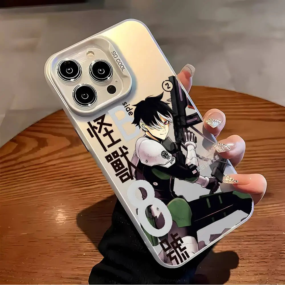 Anime K-Kaiju No 8 Phone Case For iPhone 17 16 15 14 13 12 Pro Max Plus Colorful Gradient Soft TPU Back Cover