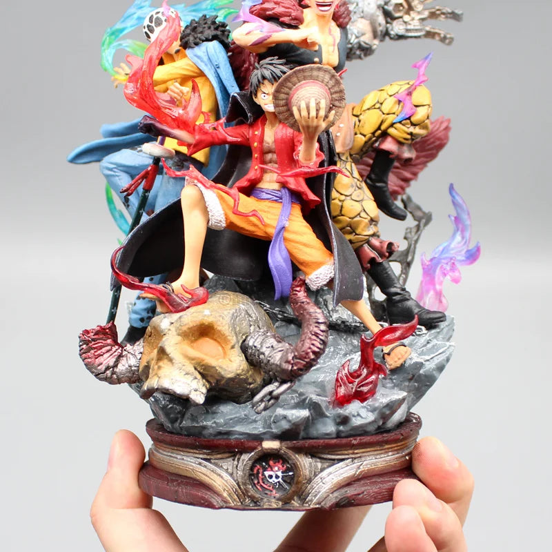 22cm One Piece Figurine Three Captain Anime Figure Kid Law Luffy Action Pvc Model Statue Doll Collection Decoration Toys Gifts