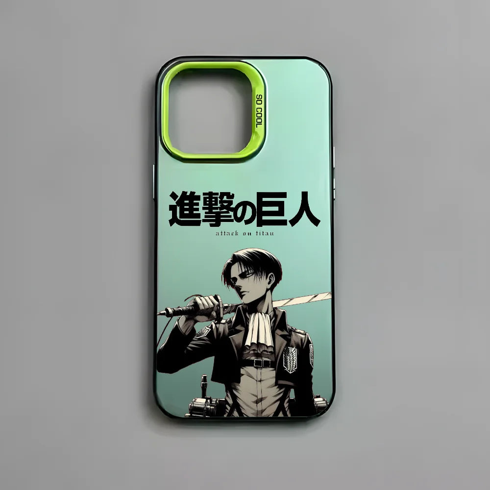 Anime Attack on Titan Phone Case For iPhone 16 15 14 13 12 11 Pro Max Plus – Colorful Gradient Soft TPU Back Cover