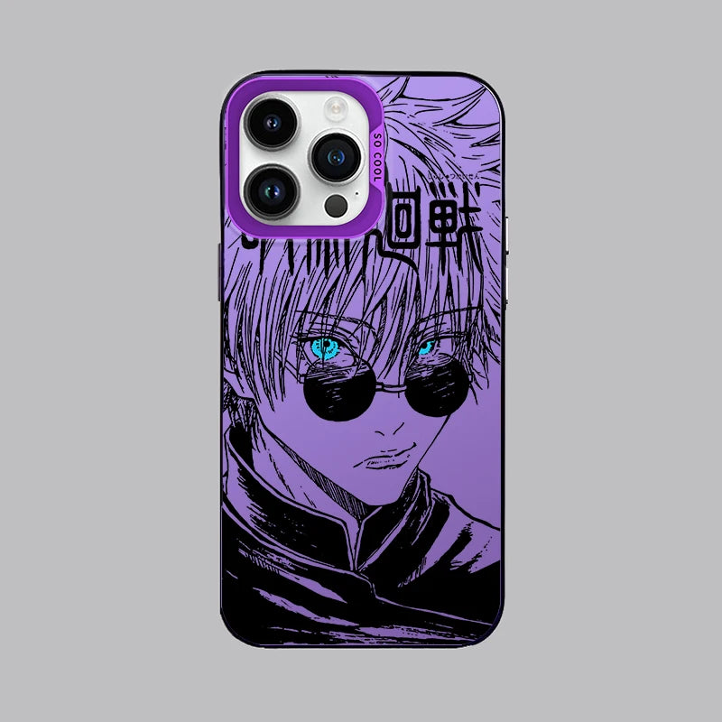 Jujutsu Kaisen Gojo Fashion For iPhone 15 14 13 12 11 Pro Max XS Max X XR 7 8 Plus 6S Fashion Colorful Silver Phone Case