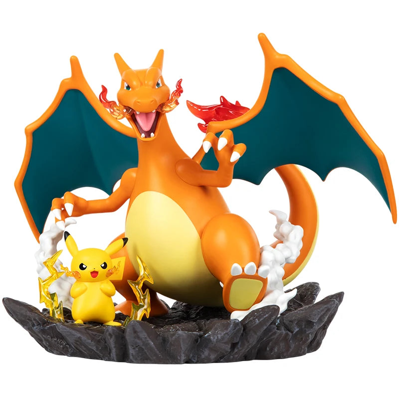 Genuine 16cm Pokemon Action Figures Charizard With Pikachu Cartoon Anime Collectible Model Toys For Birthday Gift