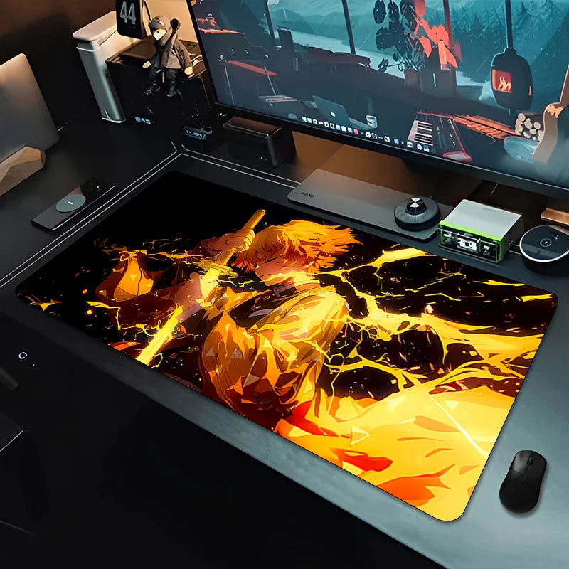 Demon Slayer Agatsuma Zenitsu Mousepad New MousePads Keyboard Pad Mouse Mat Gamer Soft Office Carpet HD PC carpet Big Mouse Pad