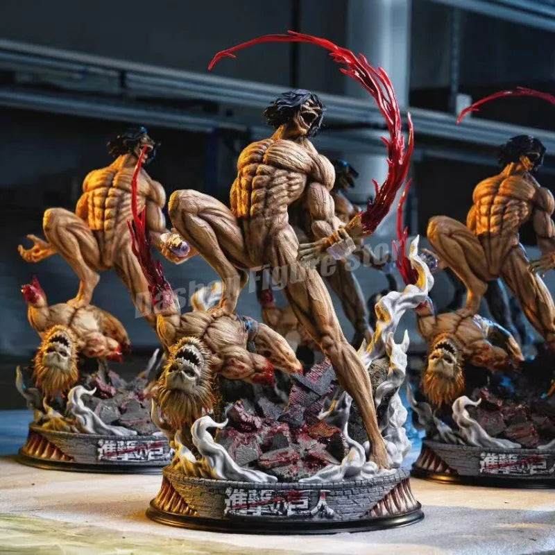 Anime Attack on Titan Action Figure Eren Jaeger Statue PVC Collectible Model Shingeki no kyojin Combat Form Eren Figurine Toys